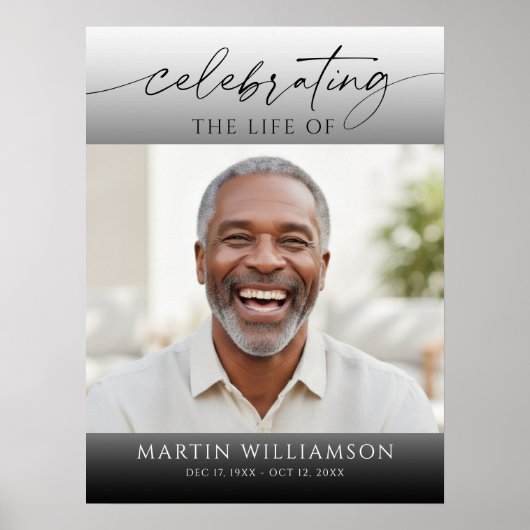 Celebration of Life Photo Script Memorial Poster (Vorne)