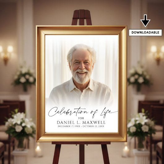 Celebration of Life Photo Script Welcome Sign Poster
