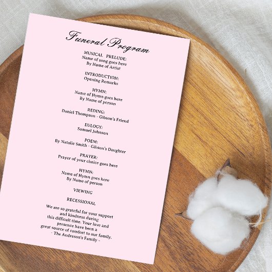 Celebration of Life Programs – Forever In Our Hear Programm