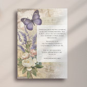 Celebration of Life Purple Butterfly Peony Funeral Einladung