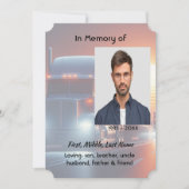 Celebration of Life Semi-Truck Tractor-trailer Einladung (Vorderseite)