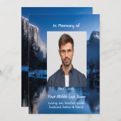 Celebration of Life Servce Mountain Lake Winter Einladung (Vorne/Hinten)