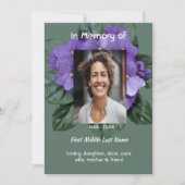 Celebration of Life Service  African Violet Einladung (Vorderseite)