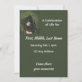 Celebration of Life Service Baseball Game Player Einladung (Rückseite)