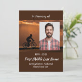 Celebration of Life Service Biking Cycling Bike Einladung (Stehend Vorderseite)