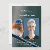 Celebration of Life Service Bluebird Garden Bird  Einladung (Vorderseite)