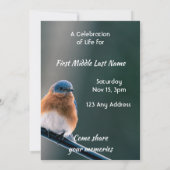Celebration of Life Service Bluebird Garden Bird Einladung (Rückseite)