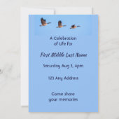 Celebration of Life Service Canada Goose Outdoors Einladung (Rückseite)