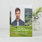 Celebration of Life Service Cattle Farm Landscape Einladung (Stehend Vorderseite)