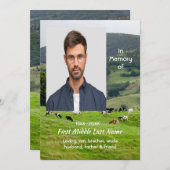 Celebration of Life Service Cattle Farm Landscape Einladung (Vorne/Hinten)