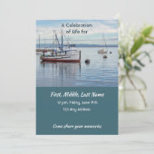 Celebration of Life Service Commercial Fisherman Einladung (Stehend Vorderseite)