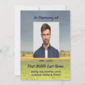 Celebration of Life Service Farm Crop Prairie Save The Date (Vorderseite)