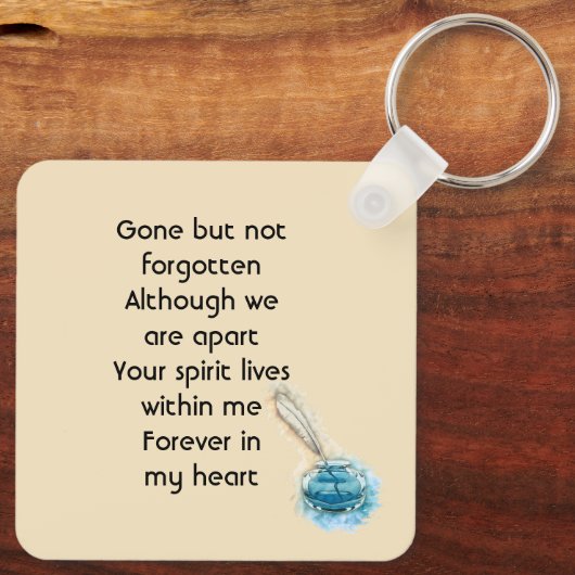 Celebration of Life Service Feather Pen Schlüsselanhänger (Rückseite)