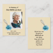 Celebration of Life Service Feather Pen Visitenkarte (Vorne/Hinten)