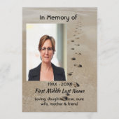 Celebration of Life Service Footprints in Sand Einladung (Vorderseite)