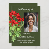 Celebration of Life Service Geranium Flower Einladung (Vorne/Hinten)