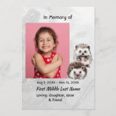 Celebration of Life Service Hedgehog Children Einladung (Vorderseite)