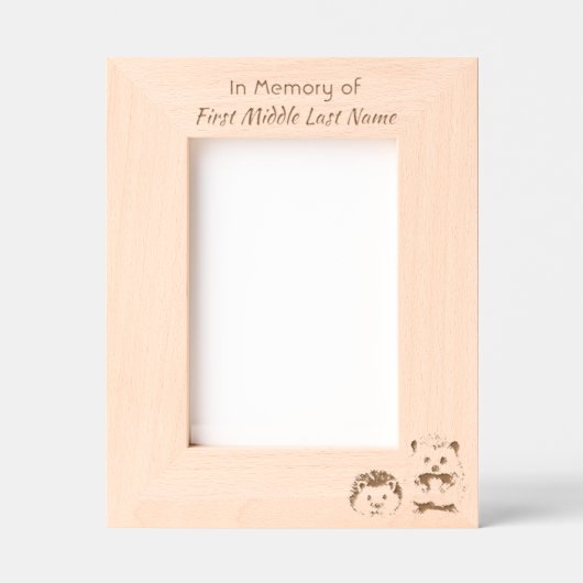 Celebration of Life Service Hedgehog Children Geätzte Rahmen (Vorderseite)