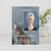 Celebration of Life Service Howling Wolf Art Einladung (Stehend Vorderseite)