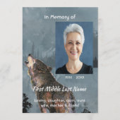 Celebration of Life Service Howling Wolf Art Einladung (Vorderseite)