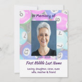 Celebration of Life Service invite Bingo Game Einladung (Vorderseite)