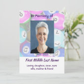 Celebration of Life Service invite Bingo Game Einladung (Stehend Vorderseite)