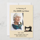 Celebration of Life Service Invite Seamstress Einladung (Vorderseite)