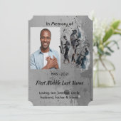 Celebration of Life Service Jazz Band Music Einladung (Stehend Vorderseite)