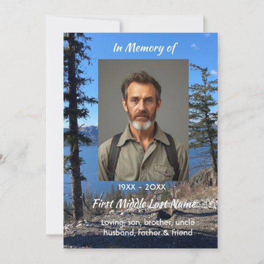 Celebration of Life Service Lake Forest Trees Einladung (Vorderseite)