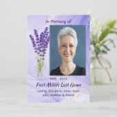 Celebration of Life Service Lavender Garden Flower Einladung (Stehend Vorderseite)