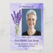 Celebration of Life Service Lavender Garden Flower Einladung (Vorderseite)