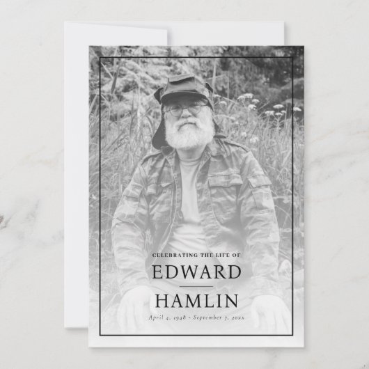 Celebration of Life Service Memorial Program  Einladung (Vorderseite)