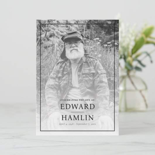 Celebration of Life Service Memorial Program Einladung (Stehend Vorderseite)