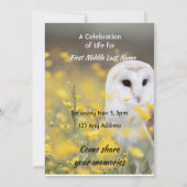 Celebration of Life Service Photo Barn Owl Bird Einladung (Rückseite)