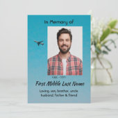 Celebration of Life Service Pilot Airplane Flying Einladung (Stehend Vorderseite)