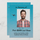 Celebration of Life Service Pilot Airplane Flying Einladung (Vorne/Hinten)