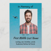 Celebration of Life Service Pilot Airplane Flying Einladung (Vorderseite)