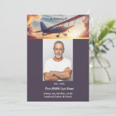 Celebration of Life Service Pilot Flying Sunset Einladung (Stehend Vorderseite)