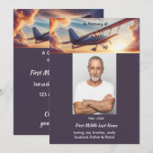 Celebration of Life Service Pilot Flying Sunset Einladung (Vorne/Hinten)
