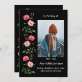 Celebration of Life Service Roses Garden Flowers Einladung (Vorne/Hinten)
