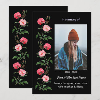 Celebration of Life Service  Roses Garden Flowers Einladung