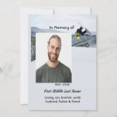 Celebration of Life Service Snowboarding Winter Einladung (Vorderseite)