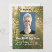 Celebration of Life Service Sunshine Golden Forest Einladung (Vorderseite)