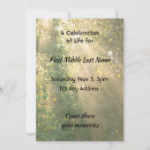 Celebration of Life Service Sunshine Golden Forest Einladung (Rückseite)