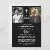 Celebration Of Life Then And Now 3 Photos Funeral Einladung (Vorderseite)