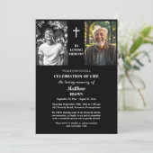 Celebration Of Life Then And Now 3 Photos Funeral Einladung (Stehend Vorderseite)