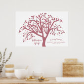 Celebration of Life Tree Modern Pink Script Poster (Küche)