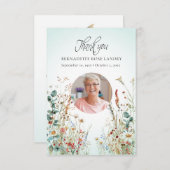 Celebration of Life Wildflowers Hummingbird Dankeskarte (Vorne/Hinten)