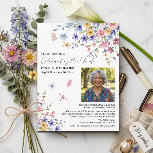 Celebration Of Life Wildflowers Photo Postkarte