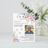 Celebration Of Life Wildflowers Photo Postkarte (Stehend Vorderseite)